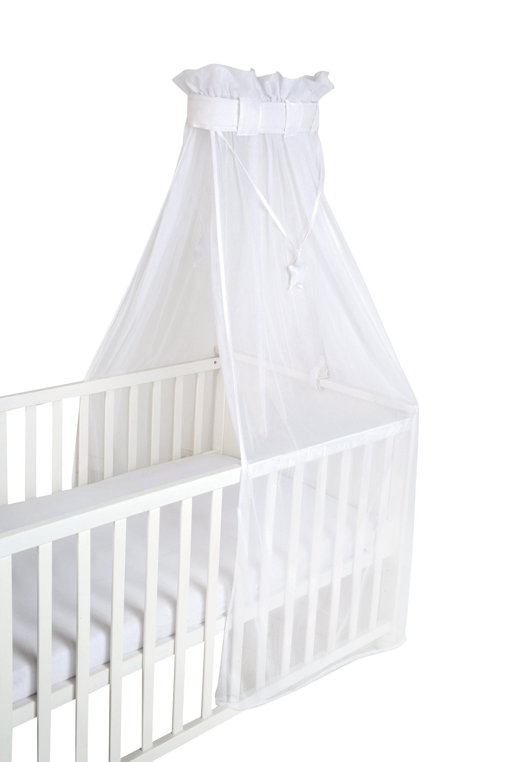 BETTHIMMEL weiß mesh safe asleep® - Weiß, Textil (250/160/0.5cm) - Roba