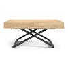 COUCH-/ESSTISCH Sanna U Halifax Eiche natur 120 - 200 / 80 / 27 - 80cm - Alteiche/Schwarz, Holz/Holzwerkstoff (80/120/27cm) - Feldmann-Wohnen