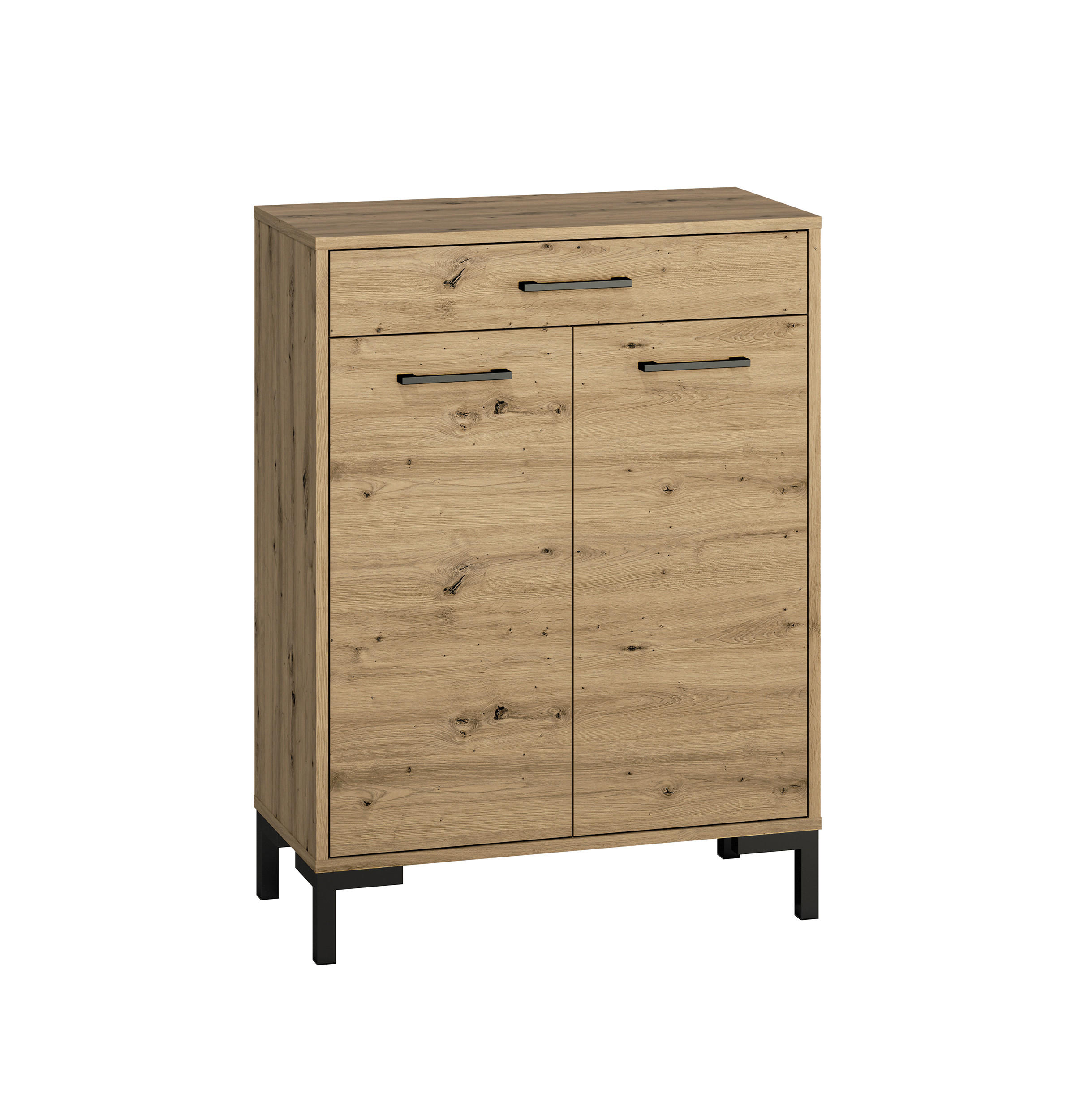 SCHUHSCHRANK Nevio Artisan Eiche 70 / 34 / 94cm - Eiche Artisan/Braun, Holz/Holzwerkstoff (70/94/34cm) - Feldmann-Wohnen