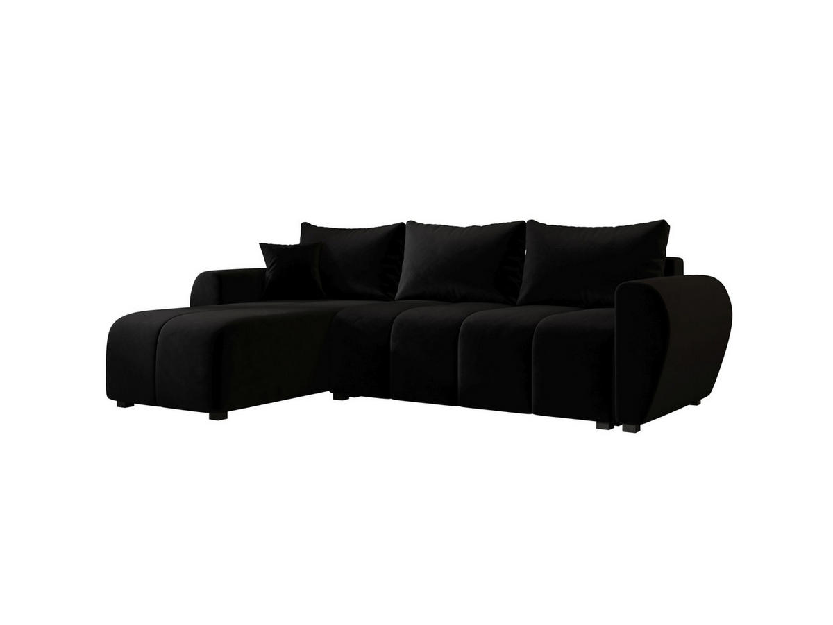 ECKSOFA MOLISA L Itaka 15 Links mit Schlaffunktion - Schwarz, Textil (245/145cm) - Bedante