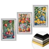 WANDBILDER 3er Set - 40x60 cm Silberner Rahmen - Fruchtzusammensetzung von Granatäpfeln - Silberfarben, Kunststoff (40/60cm) - ArtPrintCave