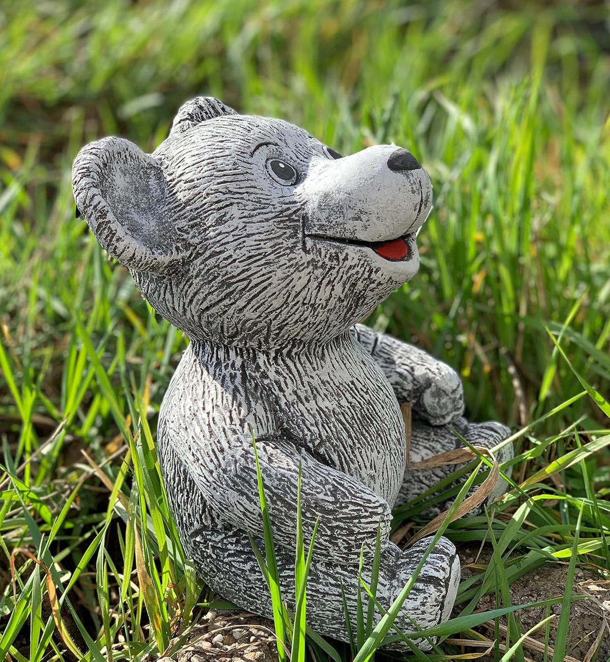 STEINFIGUR Teddy Bruno, Frostfest massiver Steinguss - Grau, Stein (15/20/15cm) - stoneandstyle