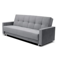SCHLAFSOFA ALA, Sofa mit Schlaffunktion und Bettkasten, Farbe: Grau, Veloursstoff - Grau, Textil (225/92/88cm) - Sepro Meble