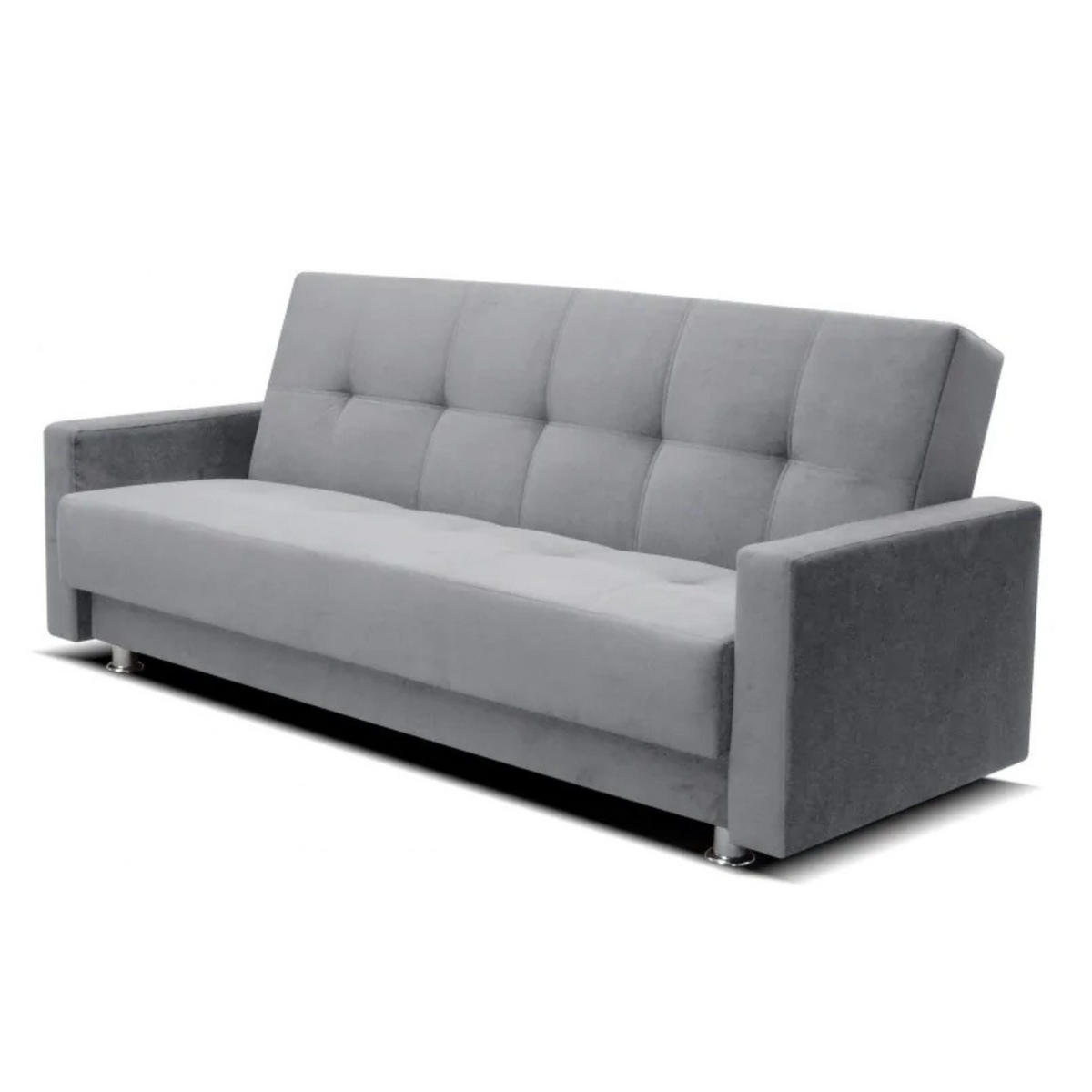 SCHLAFSOFA ALA, Sofa mit Schlaffunktion und Bettkasten, Farbe: Grau, Veloursstoff - Grau, Textil (225/92/88cm) - Sepro Meble