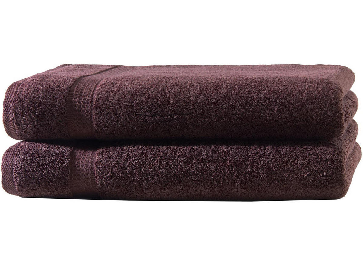 DUSCHTUCH 70x140 cm Frottier Handtücher im 2er Set aus 100% Baumwolle, Braun 500g/m2 - Braun, Textil (70/140cm) - Carpe Sonno