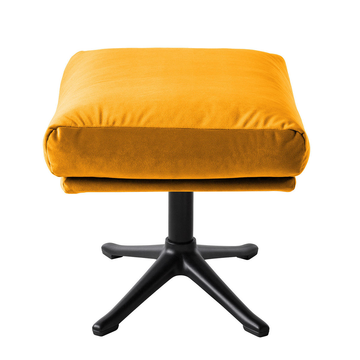 POLSTERHOCKER mit Kreuzfuß - Gelb/Schwarz, Textil/Metall (51/37/41cm) - home24