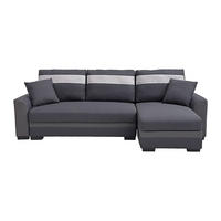 SCHLAFSOFA - 4 Personen - Kunstleder, Stoff - Anthrazitgrau - - Anthrazit, Leder/Textil (242/88/135cm) - Vente-Unique