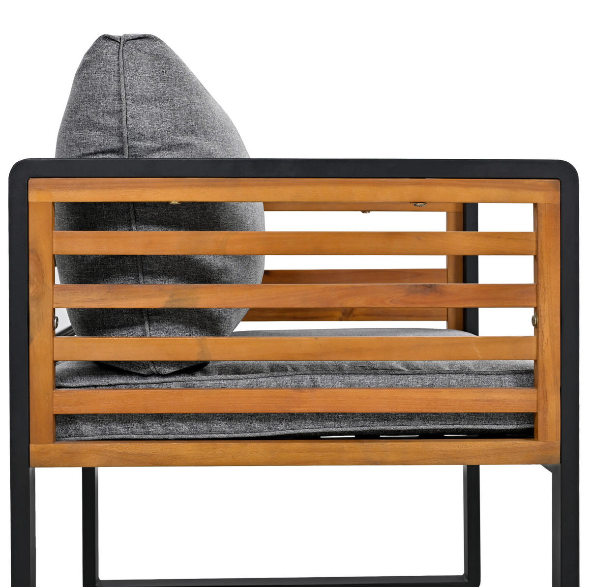 GARTENLOUNGE-SET mit 2 Zweisitzer-Sofas 110/60/63,5 cm, verzinktem Metallgestell und Couchtisch, Grau - Grau, Metall - Redom
