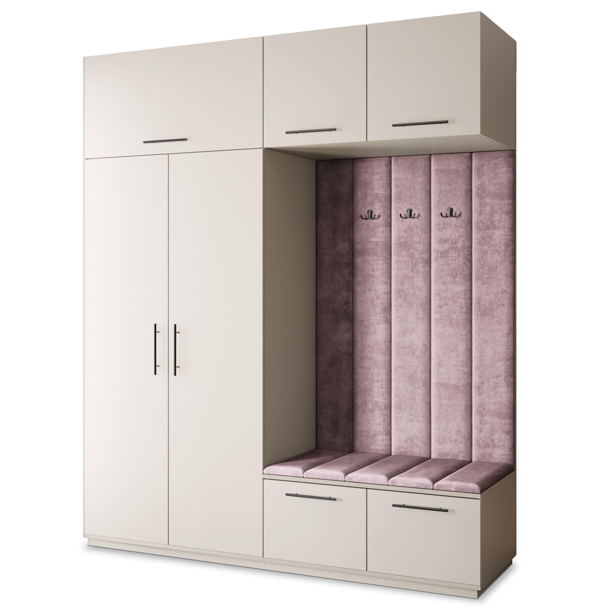 GARDEROBENSCHRANK REMA 200/240/60 cm Modern Garderobe-Set Kaschmir - Kaschmir/Lila, Holzwerkstoff (200/240/60cm) - MASSENO