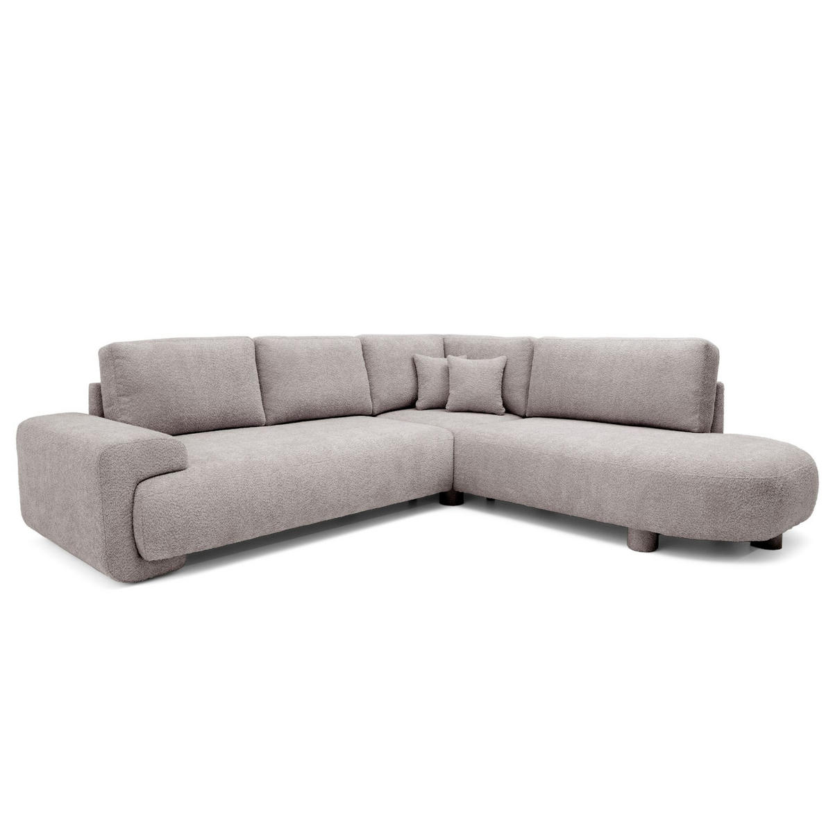 4-SITZER Ecksofa MIRABEL L Rechts 255x285 cm Bouclé Mauve - Mauve, Holz/Kunststoff (255/285cm) - Muffo