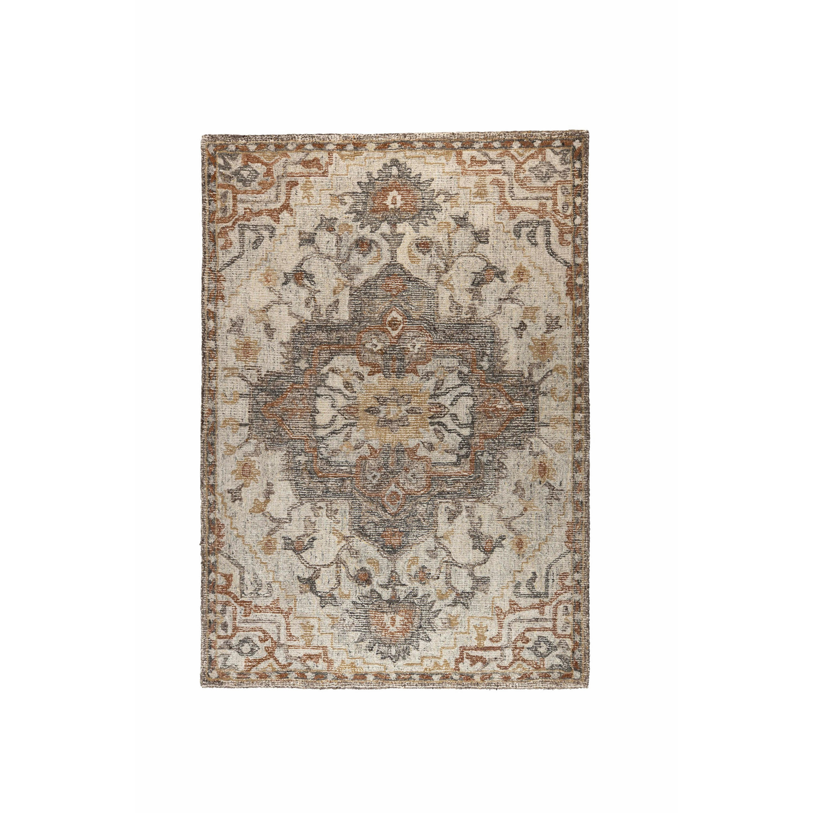 TEPPICH Amori 200x300 cm Grau/ Ziegelrot - Grau, Textil (300/200cm) - Dutchbone