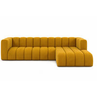 ECKSOFA L-Form GRAND 318 cm, Stoff Salvador, Gelb, Rechts - Gelb, Holz (318/179cm) - Kaiser Möbel