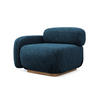 SOFAELEMENT Links Chenille Stoff Blau - Blau/Braun, Holz/Textil (95/73/95cm) - Makamii