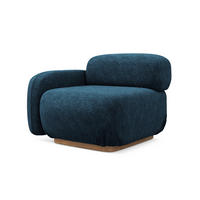 SOFAELEMENT Links Chenille Stoff Blau - Blau/Braun, Holz/Textil (95/73/95cm) - Makamii