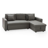 ECKSOFA CLARK Taupe 3 Plätze - Braun, Kunststoff (225/146cm) - Happy Garden