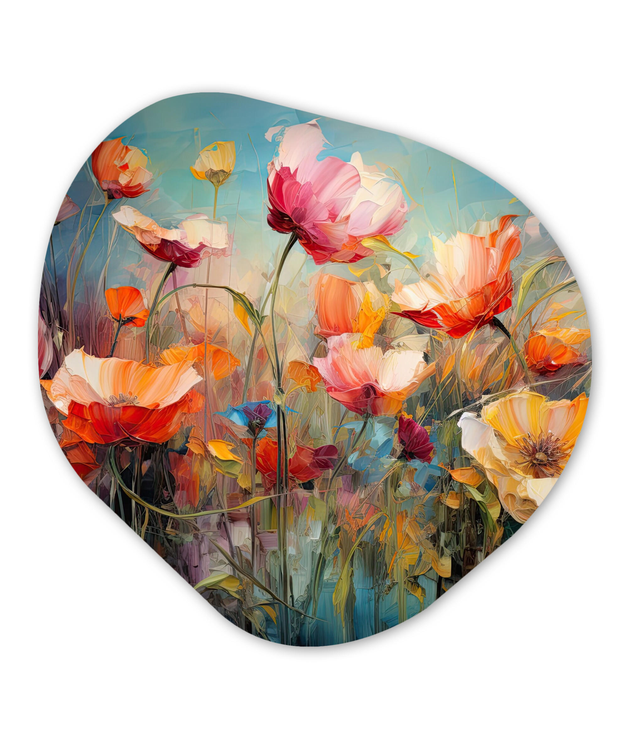 NÁSTĚNNÝ OBRAZ Květiny - Akvarel - Umění - Botanické - Příroda 40x40 cm - pomerančová, plast (40/40cm) - MuchoWow