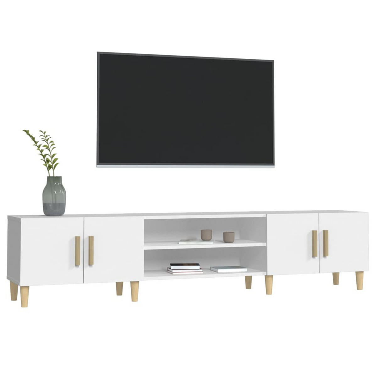 TV-SCHRANK Weiss 180/31,5/40 Cm Holzwerkstoff - Weiß, Holzwerkstoff (31.5/40/180cm) - vidaXL