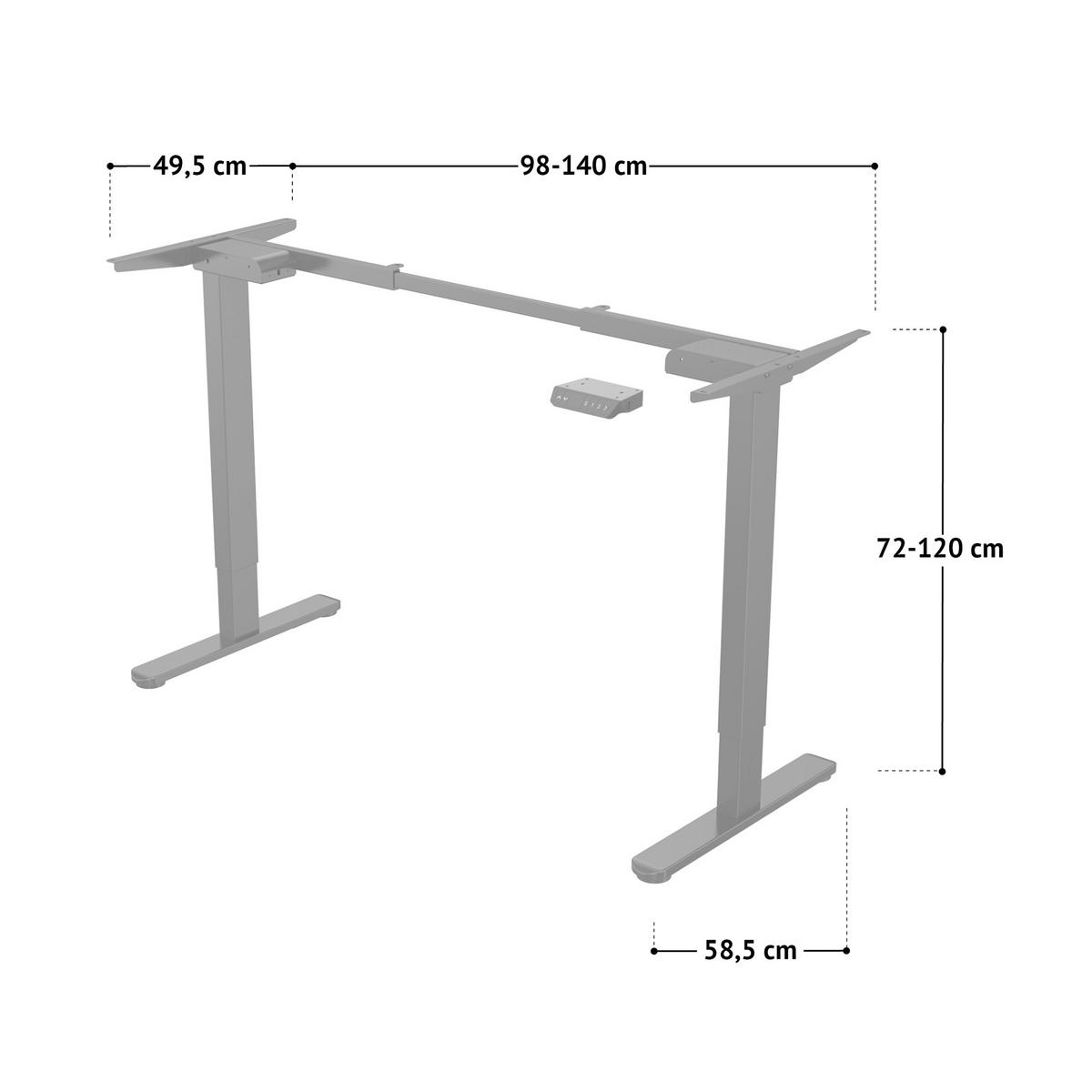 SCHREIBTISCHGESTELL Dobon Schwarz - Schwarz, Metall (58.5/140/120cm) - SVITA
