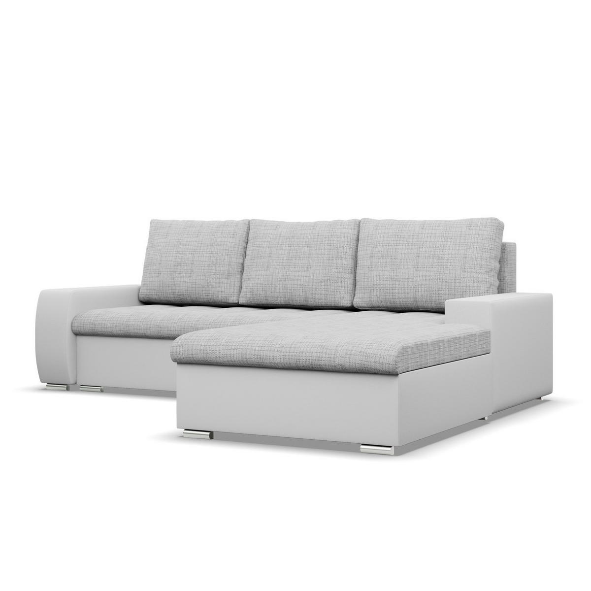 ECKSOFA MIT SCHLAFFUNKTION AURORA RECHTS, Grau + Grau - Hellgrau/Grau, Textil (243/200cm)
