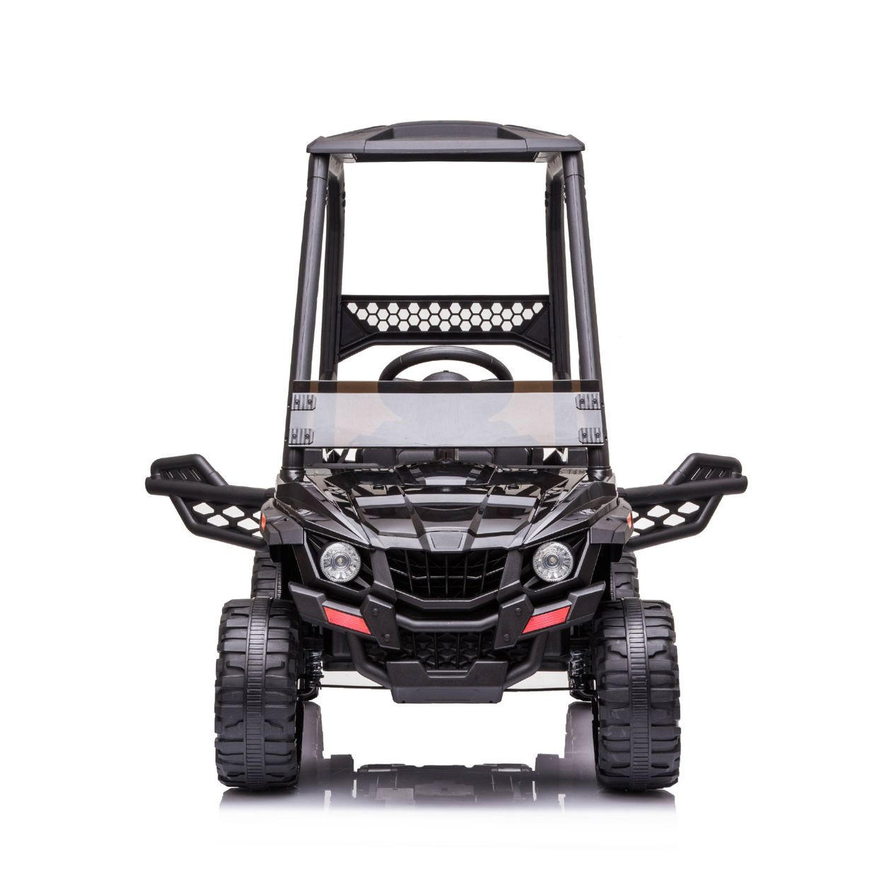 KINDERELEKTROFAHRZEUG Off Road schwarz Stoßdämpfer Radio Fernbedienung Gurt - Schwarz, Kunststoff (99/66/100cm) - Chipolino