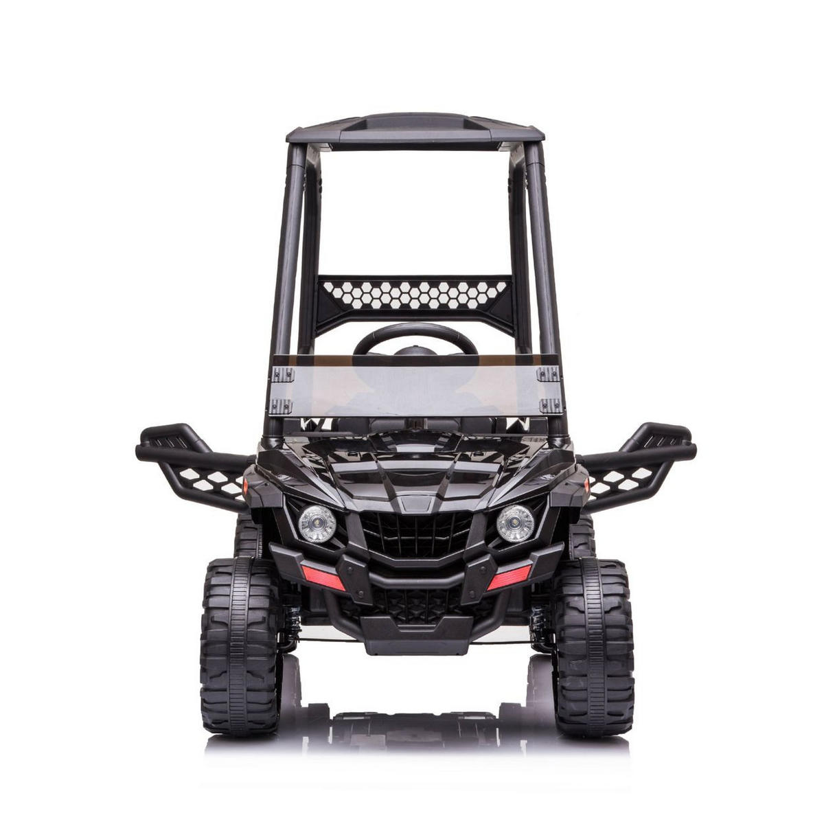 KINDERELEKTROFAHRZEUG Off Road schwarz Stoßdämpfer Radio Fernbedienung Gurt - Schwarz, Kunststoff (99/66/100cm) - Chipolino