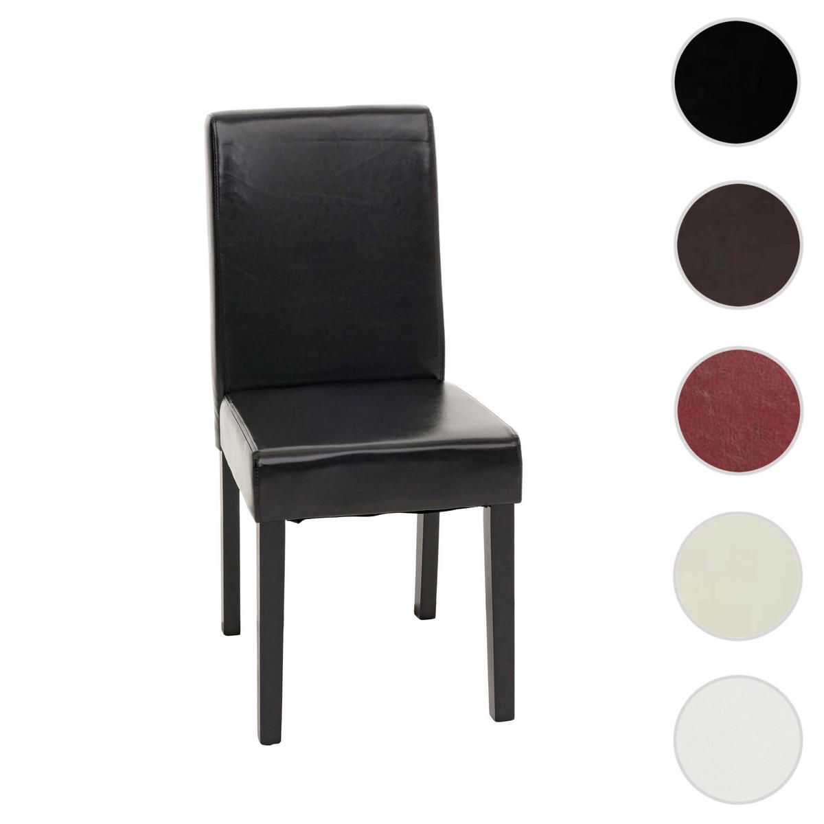 ESSZIMMERSTUHL Schwarz, Schwarz - Schwarz, Leder (43/90/56cm) - MCW