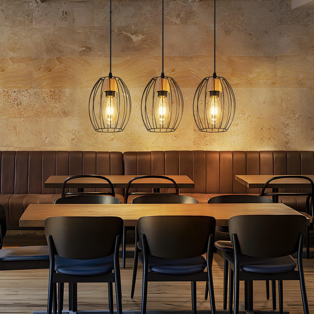 PENDELLEUCHTE BENNETT Ⅲ 50/17/147 cm - Schwarz, Metall (50/17/147cm) - Nettlife