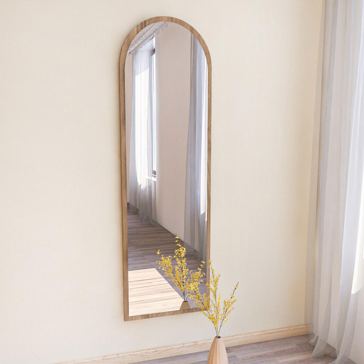 STANDSPIEGEL aus Holz 50x160cm - Emri - Dunkles Holz - Nussbaumfarben, Holz (50/160/2cm) - Drawer