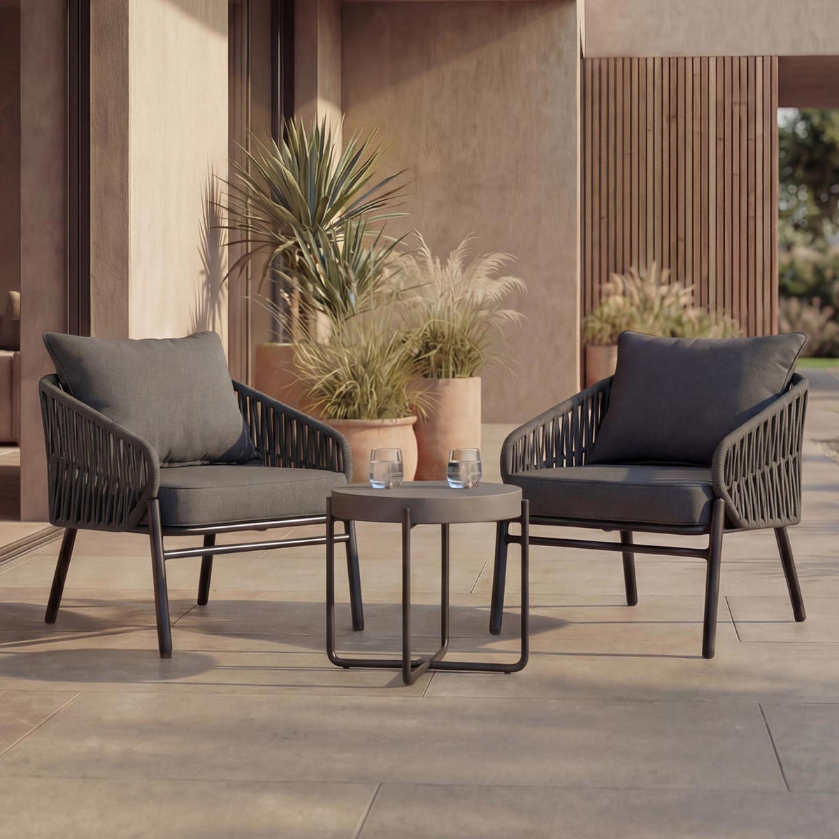 ZAHRADNÍ ŽIDLE Antracitová - antracitová, kov (64/67/70cm) - MCW