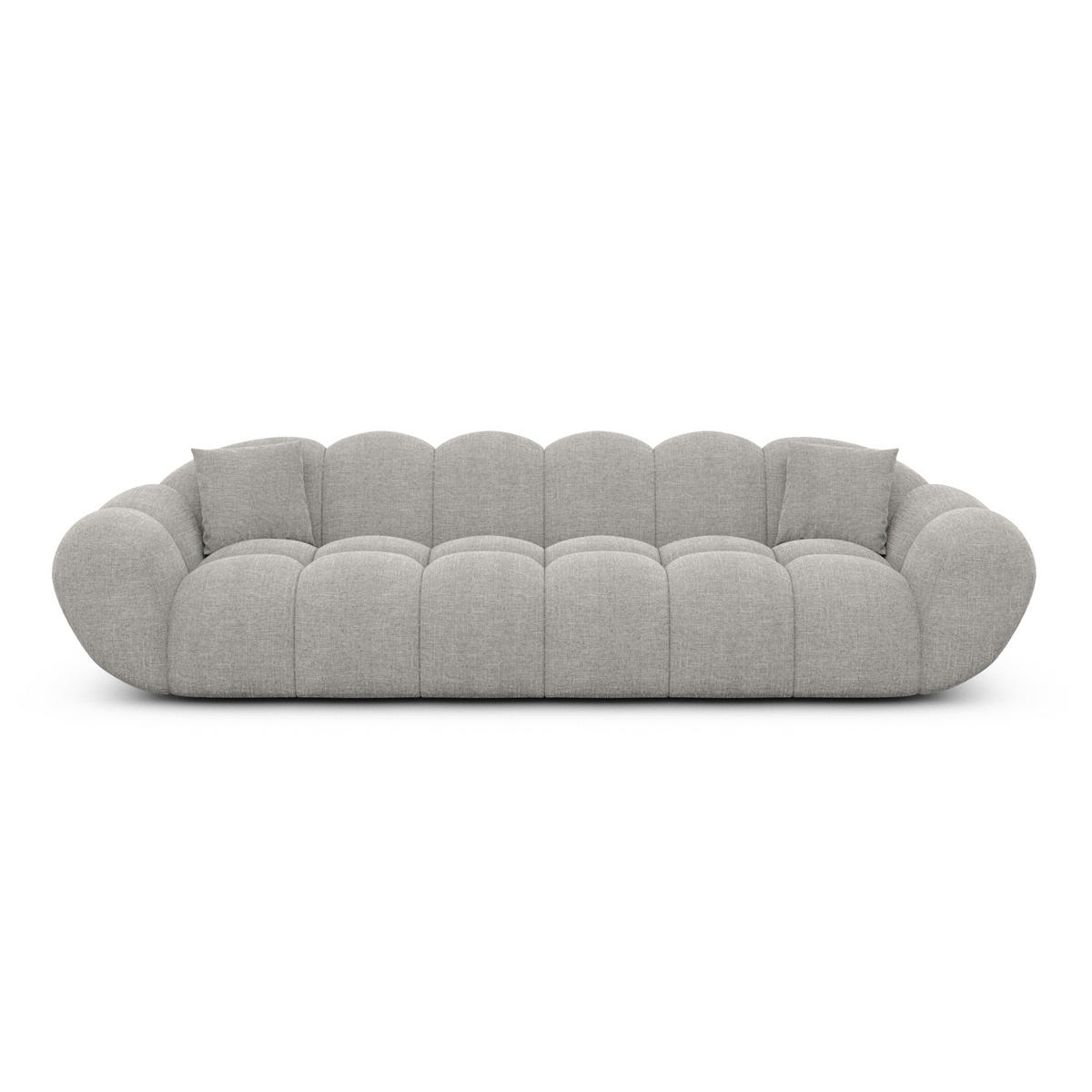 4-SITZER-SOFA Liva Hellgrau Strukturstoff - Hellgrau, Textil (265/70/93cm) - VAROYAL
