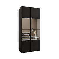 SCHWEBETÜRENSCHRANK 245,5/100/64 2-türig - Schwarz, Holz/Metall (100/245/64cm) - Abiks Möbel
