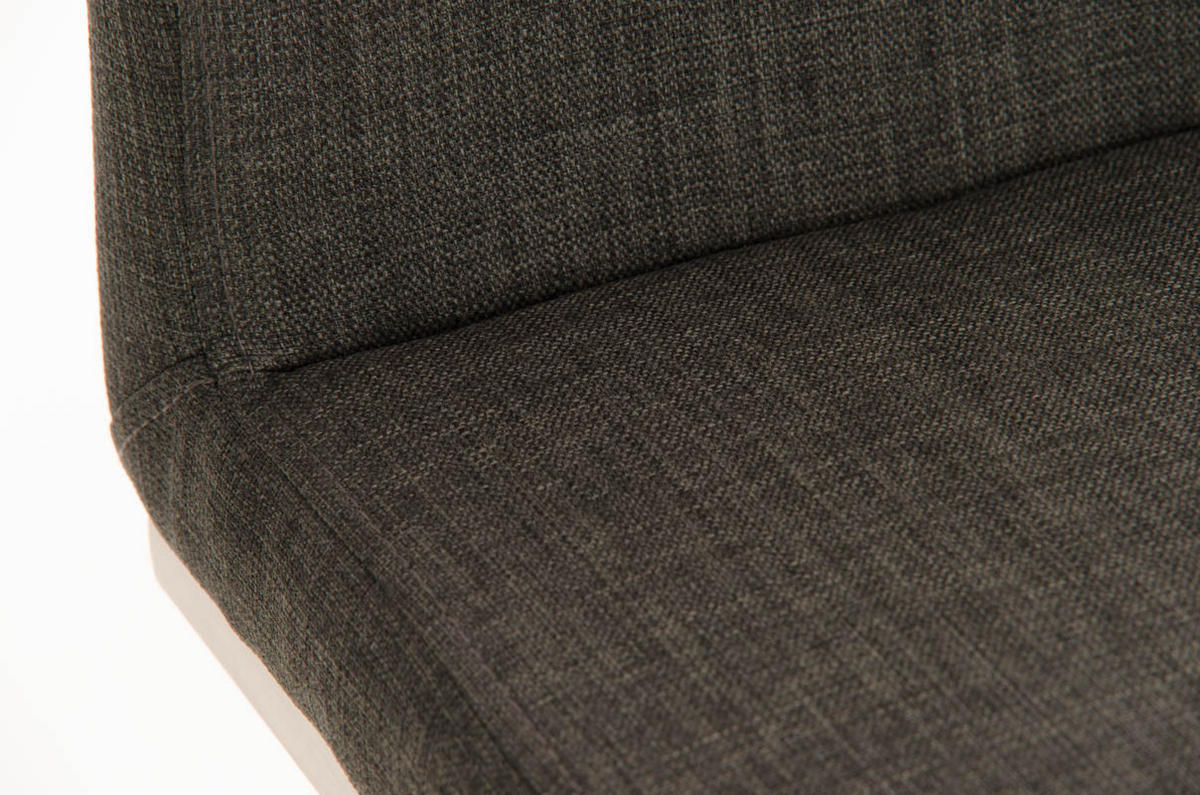 BARHOCKER Carin Stoff Dunkelgrau Silber - Dunkelgrau, Textil/Metall (42/86/44cm) - DELUKE