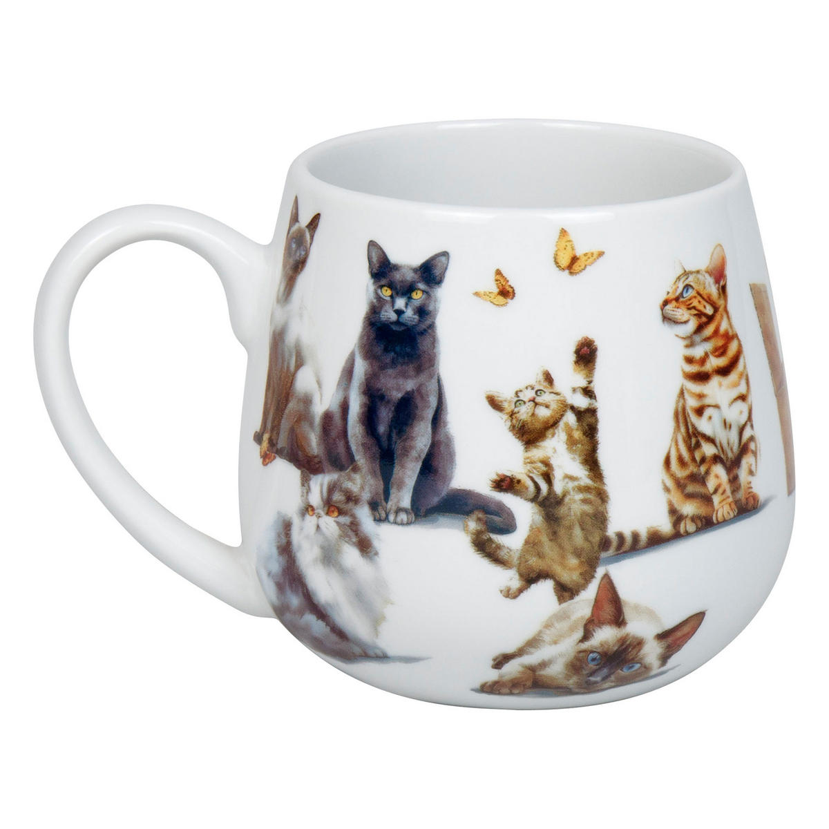 KAFFEEBECHER mit Sieb und Deckel Samtpfoten - Naturfarben, Keramik (0.4L) - Könitz