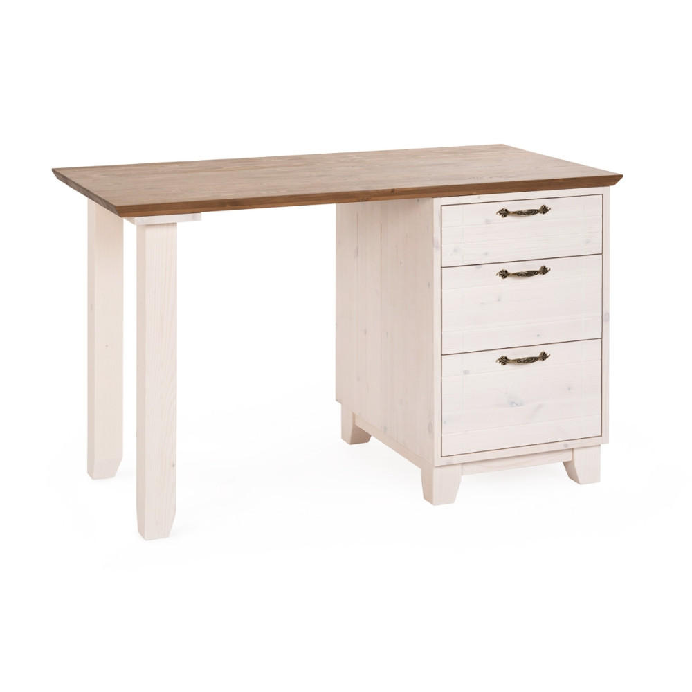 SCHREIBTISCH 120 cm - Dunkelbraun/Weiß, Holz (120/60/75cm) - MSL wooden furniture