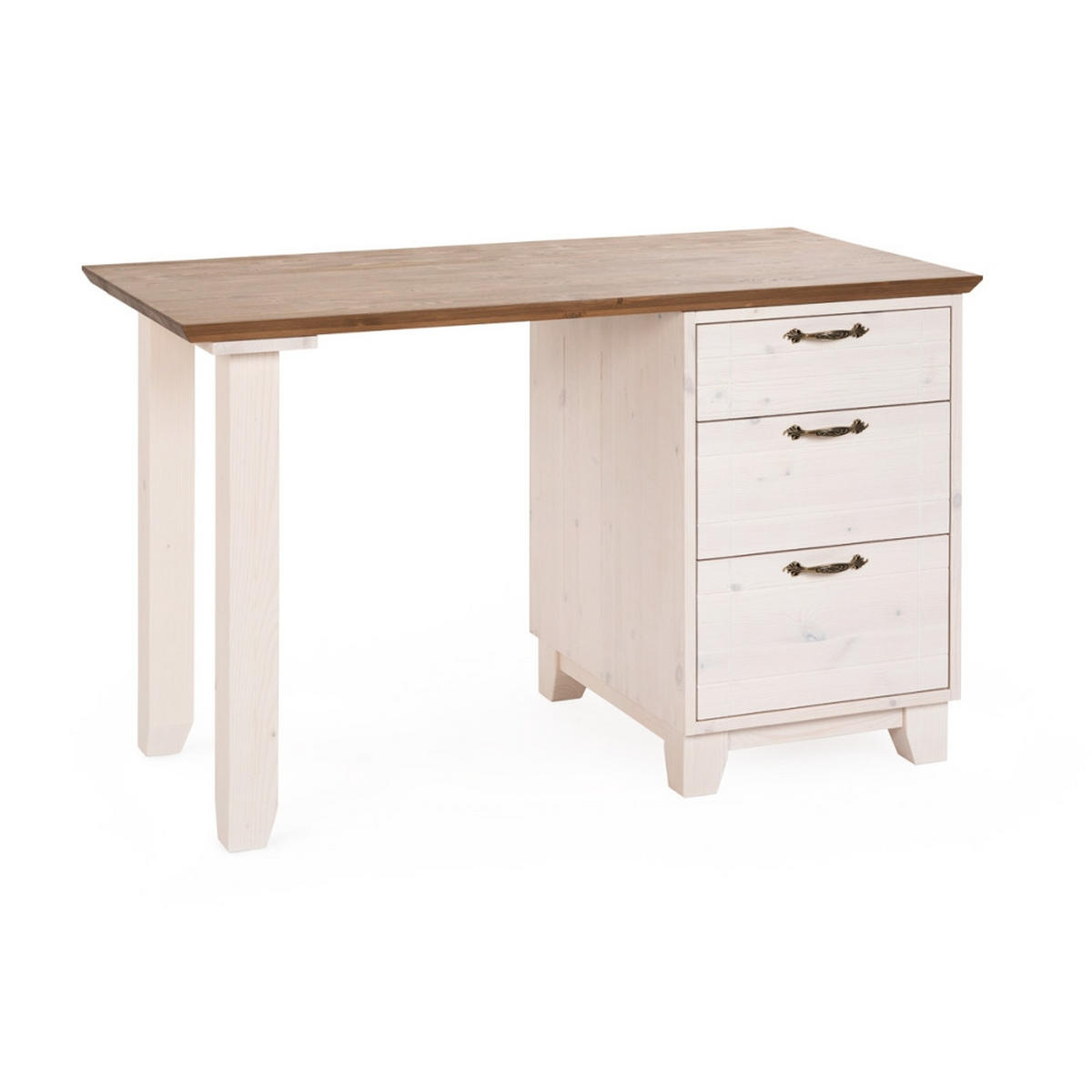SCHREIBTISCH 120 cm - Dunkelbraun/Weiß, Holz (120/60/75cm) - MSL wooden furniture
