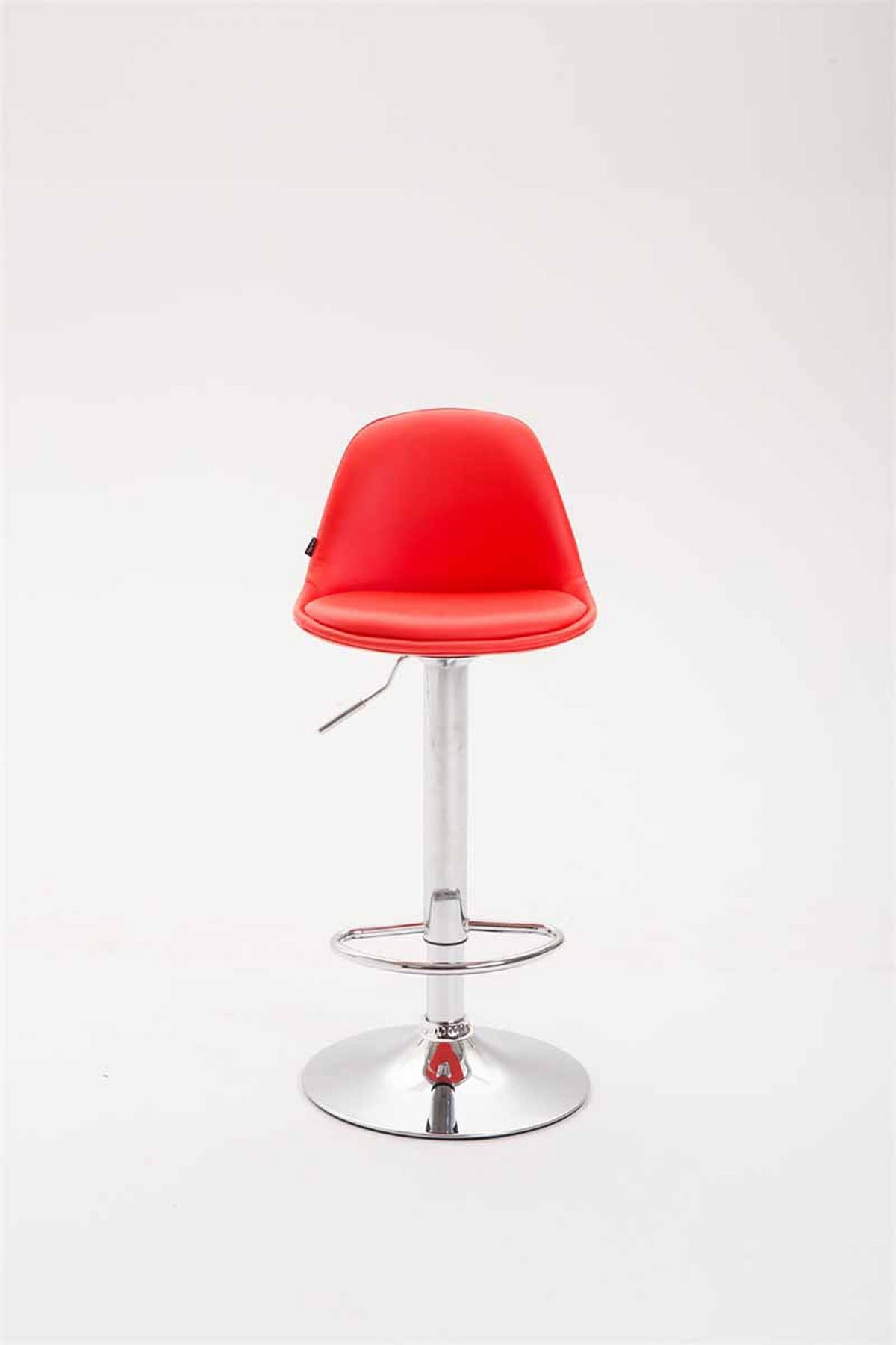 BARHOCKER Kilian, Gestell Metall in Chromoptik, Vollgepolstert Kunstleder Rot - Chromfarben/Rot, Kunststoff/Textil (39/100/43cm) - TPFLiving