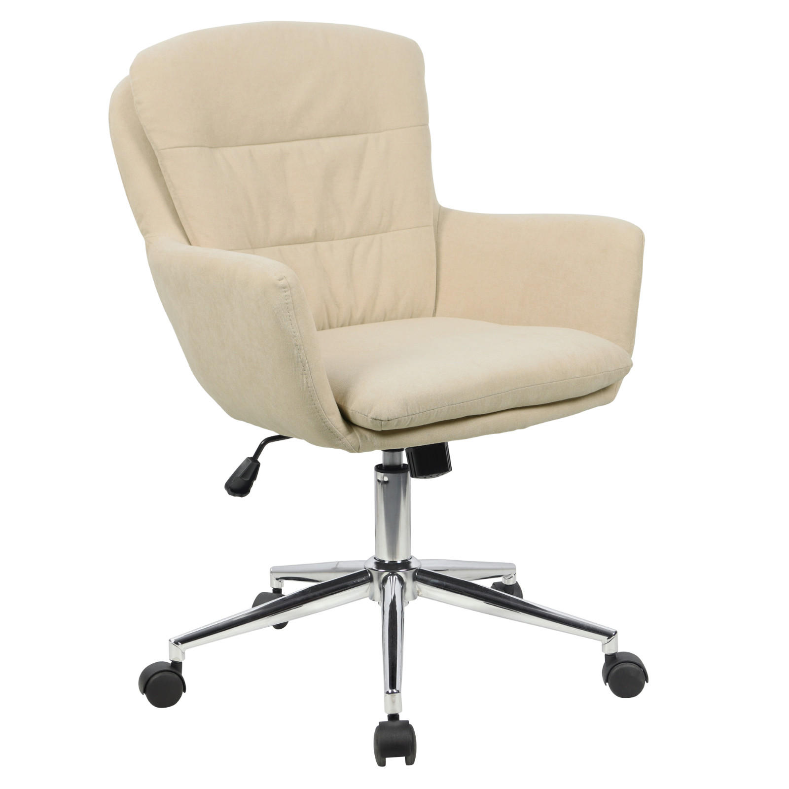 BÜROSTUHL Marte Drehstuhl höhenverstellbar Stoffbezug mit Rollen Beige - Beige, Textil (60/84/60cm) - SVITA