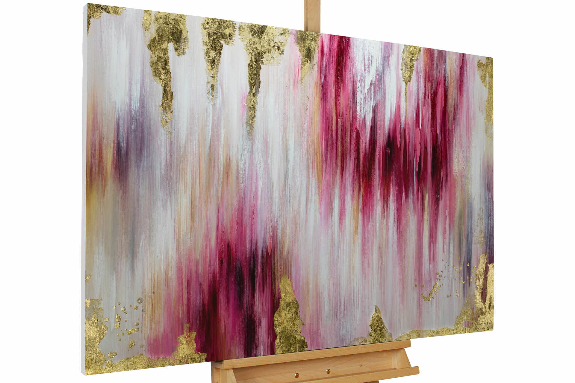 KUNSTLOFT RUČNĚ MALOVANÝ AKRYLOVÝ OBRAZ RŮŽOVÝ, 120/80 CM