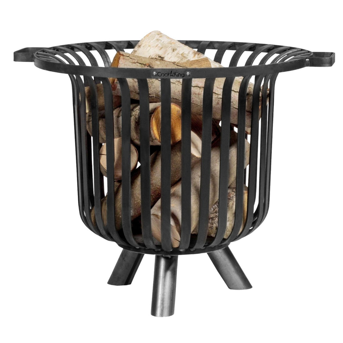 FEUERKORB Tennessee Stahl rund Ø 60 cm - Schwarz, Metall (60/52/60cm) - Mr. Deko