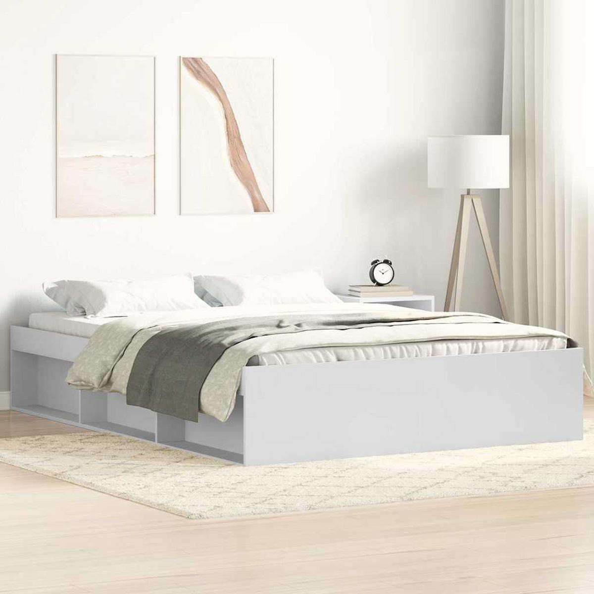 BETTGESTELL Weiss 120/200 Cm - Weiß, Holzwerkstoff (120/200cm) - vidaXL
