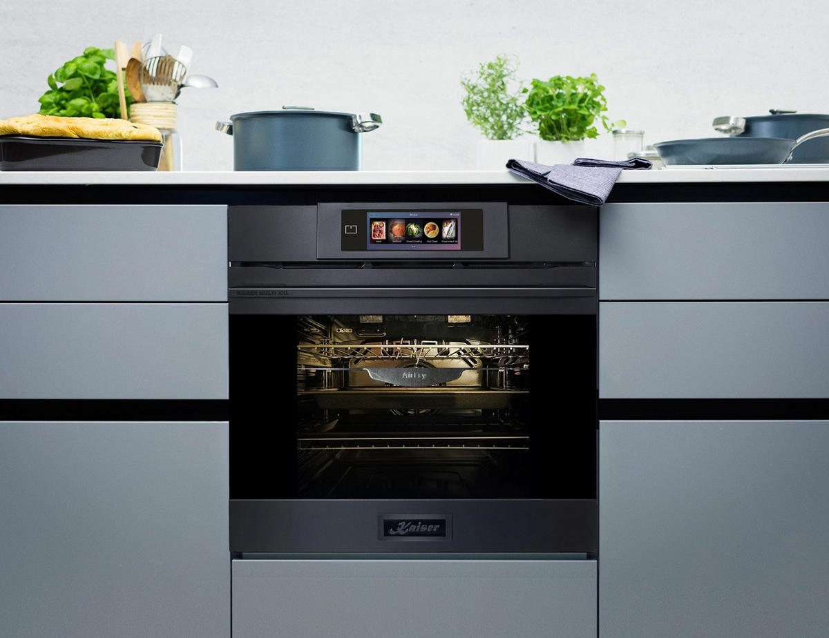 KAISER Elektro-Backofen 60 cm EH 6347 + AT 6455 s Dunstabzugshaube 60cm - Grau, Metall (59.4/59.4/57.5cm) - Kaiser