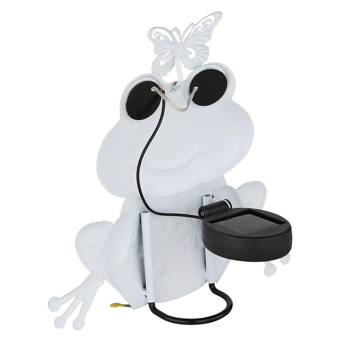 SOLARLEUCHTE Frosch Metall bunt matt LED - Multicolor, Metall (21.5/8/22cm) - Globo Lighting