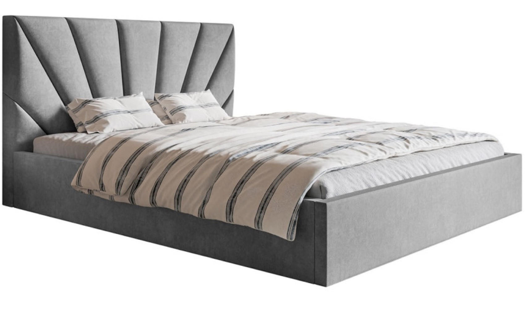 BETT Grau SIM 3 Gepolstert 160x200 cm - Schwarz/Grau, Textil/Metall (160/200cm) - Sepro Meble