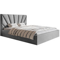 BETT Grau SIM 3 Gepolstert 160x200 cm - Schwarz/Grau, Textil/Metall (160/200cm) - Sepro Meble