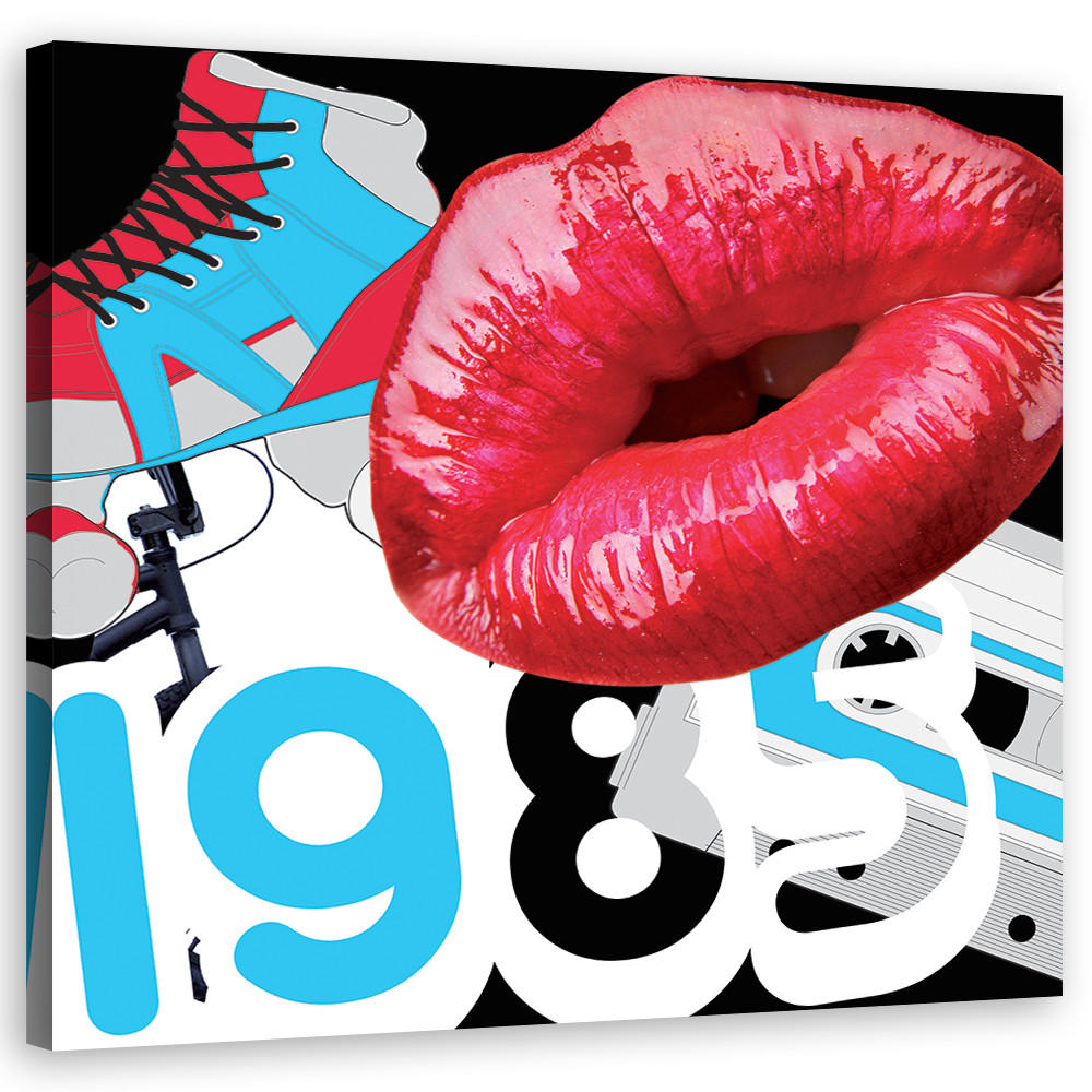 WANDBILD abstrakt rot - Rot, Textil (50/50cm) - Feeby