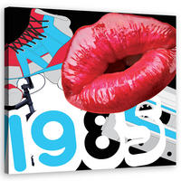 WANDBILD abstrakt rot - Rot, Textil (50/50cm) - Feeby