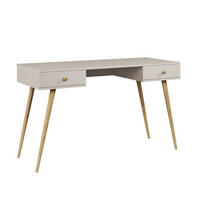 SCHREIBTISCH Kaschmir Skandinavischer Stil Mit Schubladen - Beige, Holzwerkstoff (135/135/79cm) - Sepro Meble