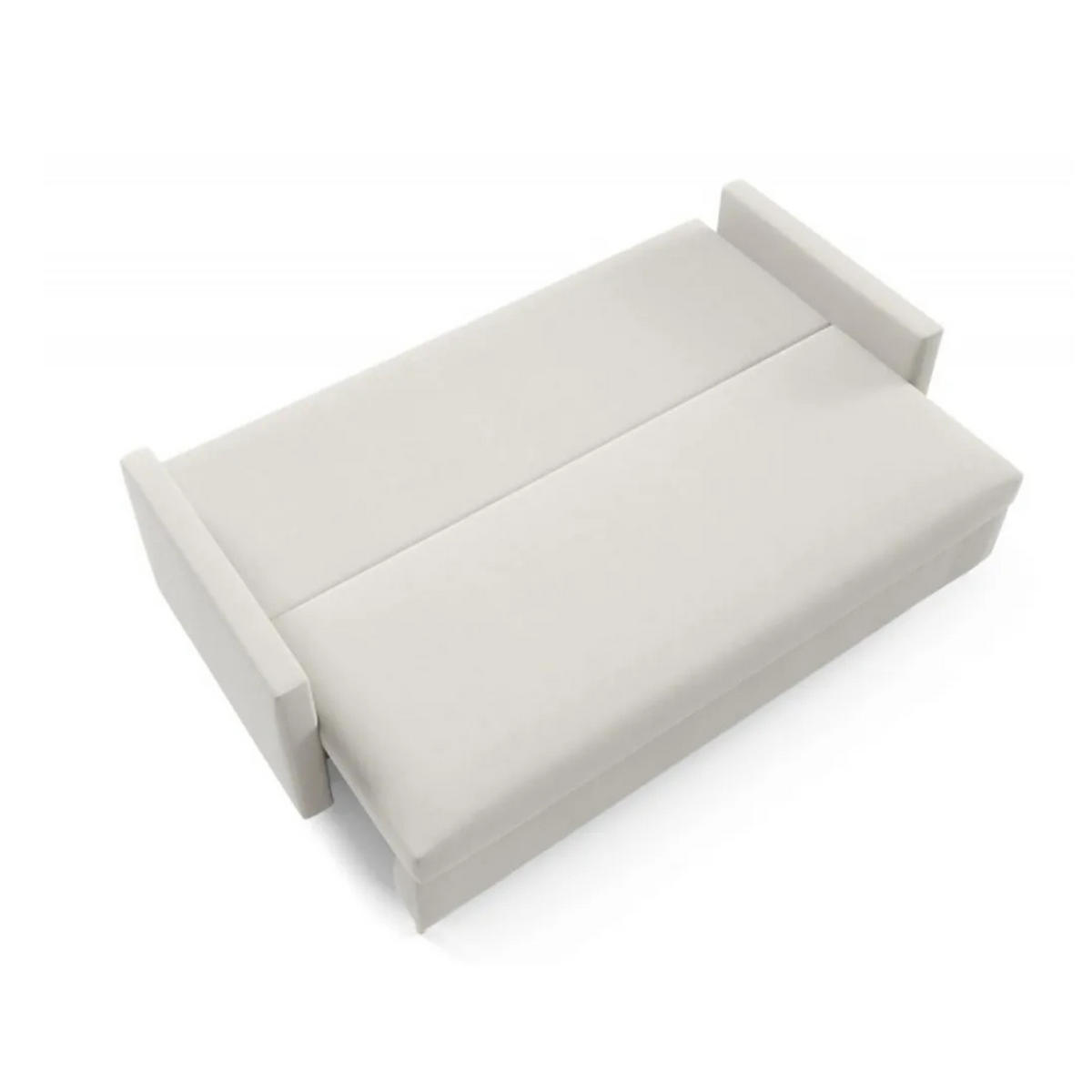 SCHLAFSOFA ARO, Sofa mit Schlaffunktion und Bettkasten, Veloursstoff, Frabe: Beige - Beige, Textil (217/100/87cm) - Sepro Meble