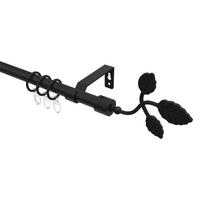 GARDINENSTANGE Olymp Alessia 520 cm (geteilt in 4 x 130 cm), 1-läufig, 16 mm Ø Schwarz - Schwarz, Metall (520cm) - INTERDECO