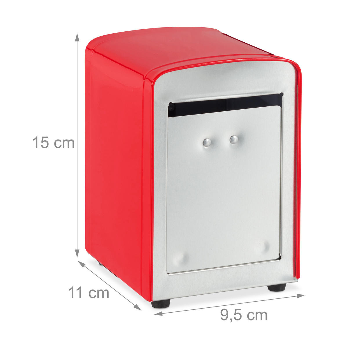 SERVIETTENSPENDER - Rot, Metall (9.5/15/11cm) - Relaxdays